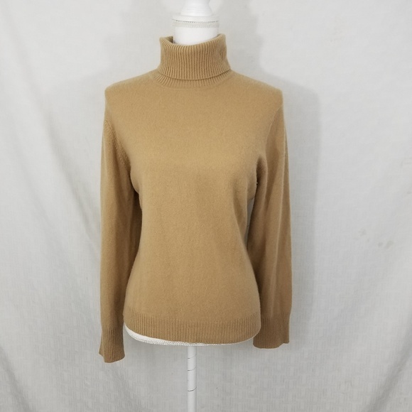 Pursuits Sweaters - Pursuits 100% cashmere tan turtle neck sweater Lg